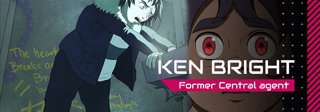 Ken Bright, a former agent stares into a cracked mirror